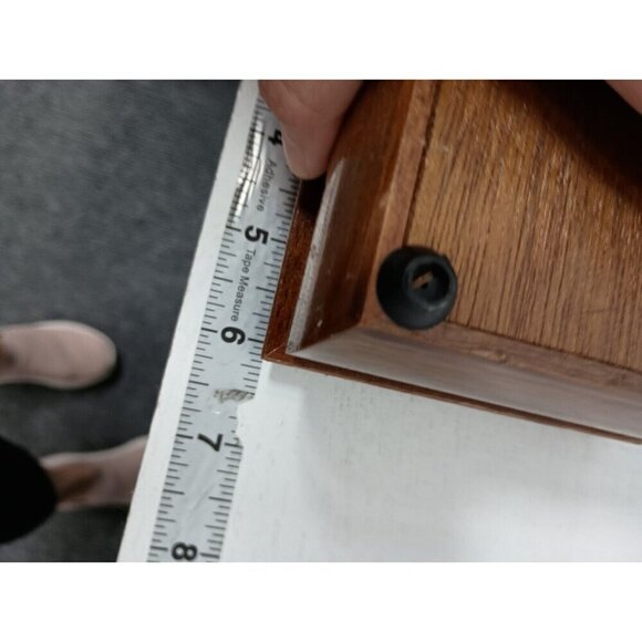 Vintage Wood Jewelry Box Hinged Lid Mirrored Lacquered Floral Design Storage - Picture 7 of 8